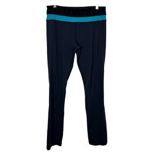 Lululemon Navy Blue Teal Groove Pant Straight Leg Yoga Leggings Size 10 Tall
